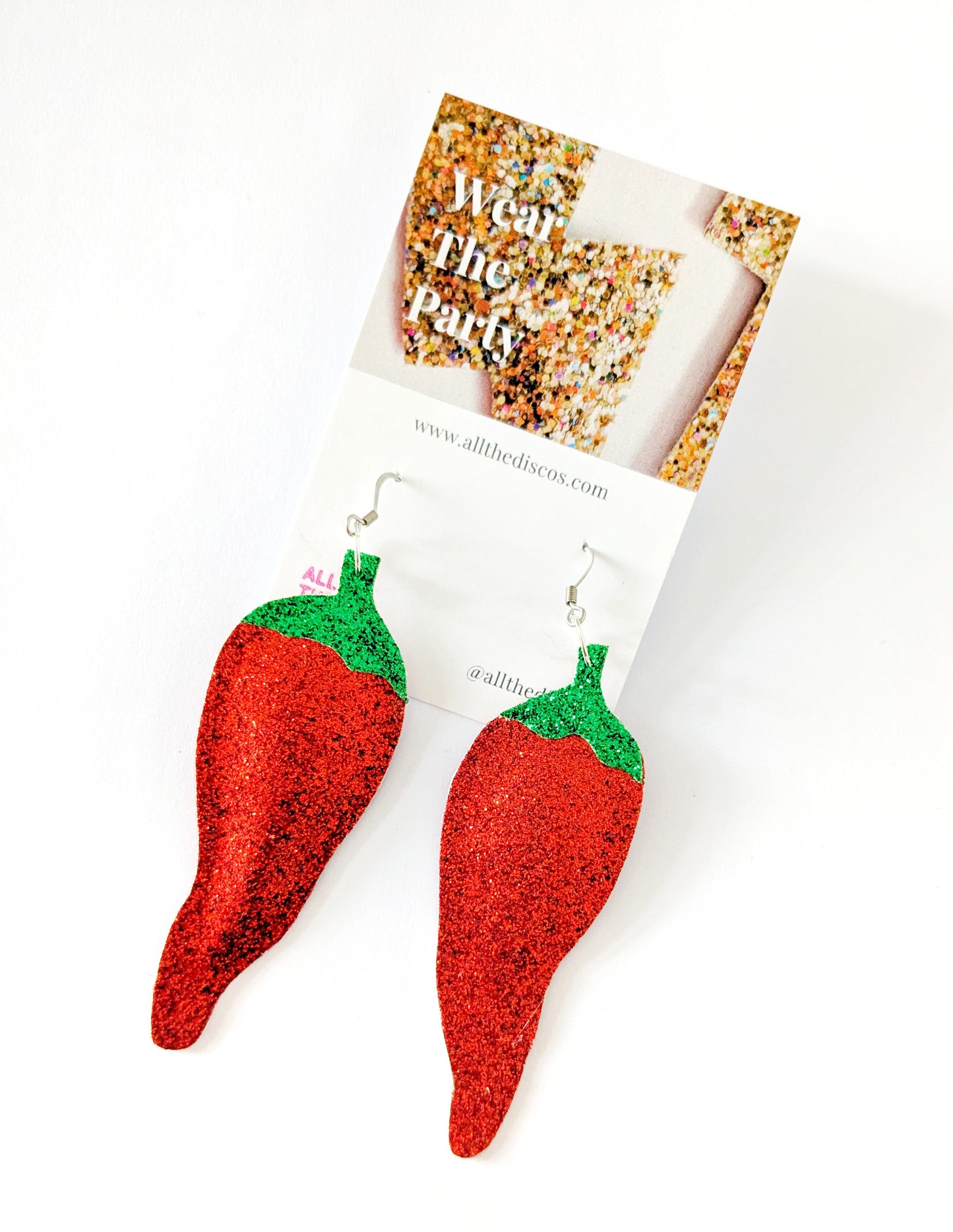 Neurospicy Chilli Pepper Earrings - Hot Red