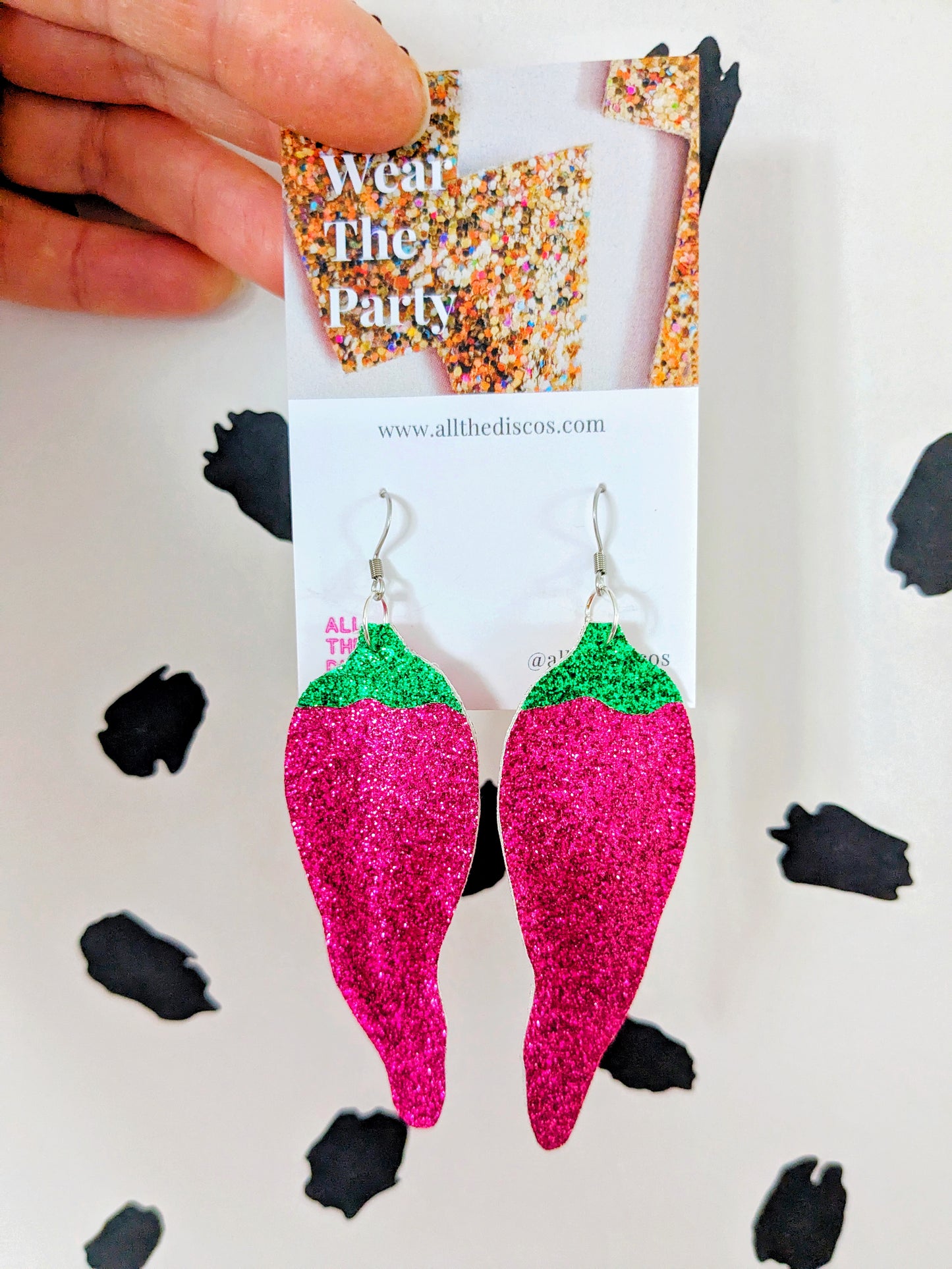 Neurospicy Chilli Pepper Earrings - Hot Pink