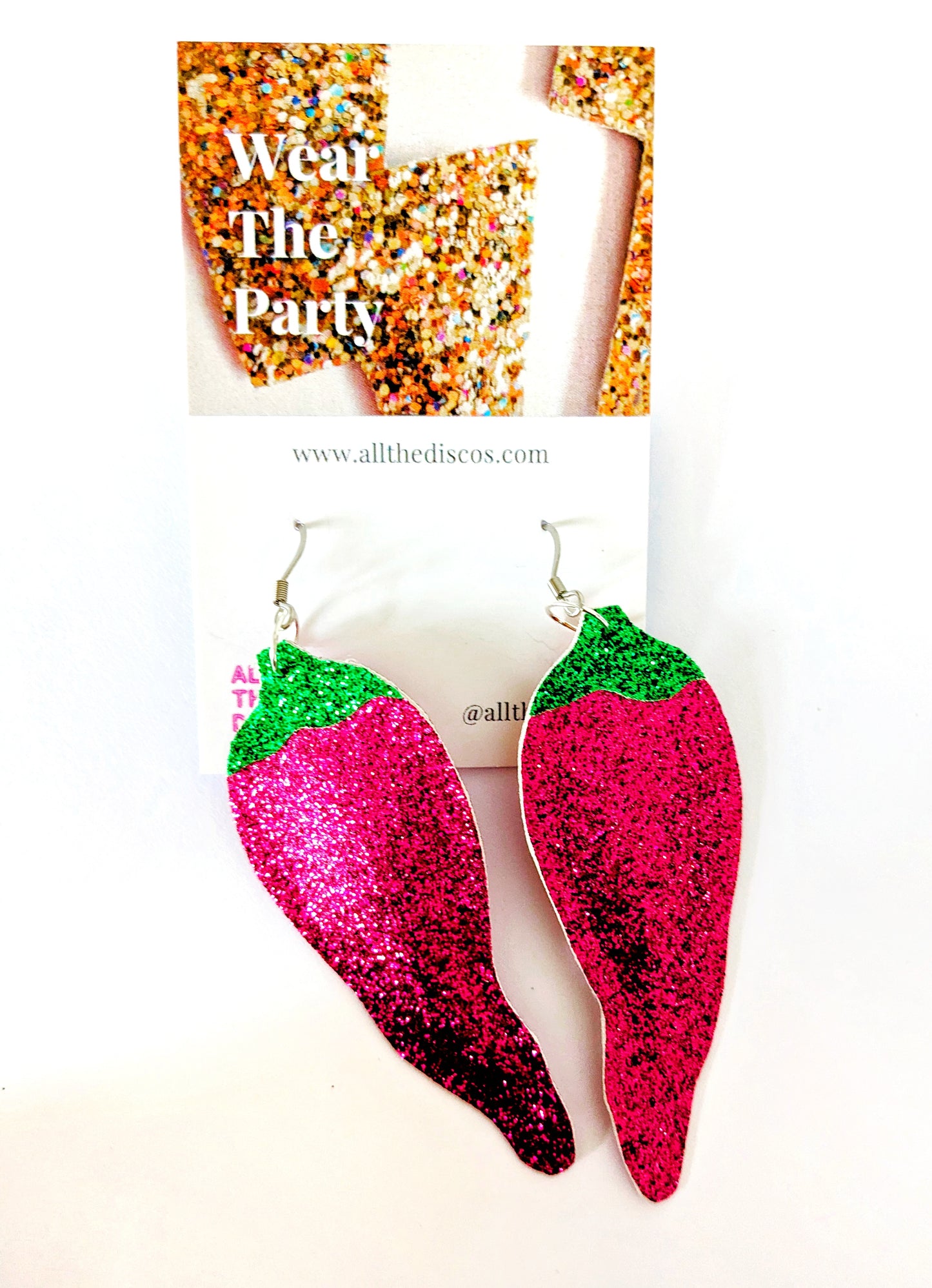 Neurospicy Chilli Pepper Earrings - Hot Pink