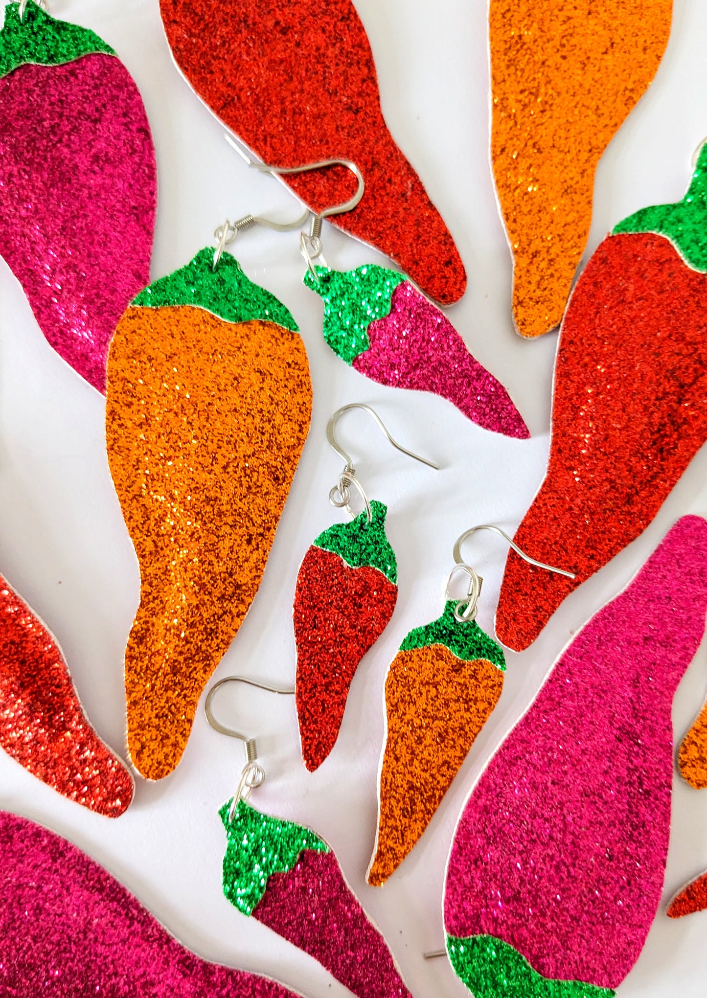 Neurospicy Chilli Pepper Earrings - Bright Orange