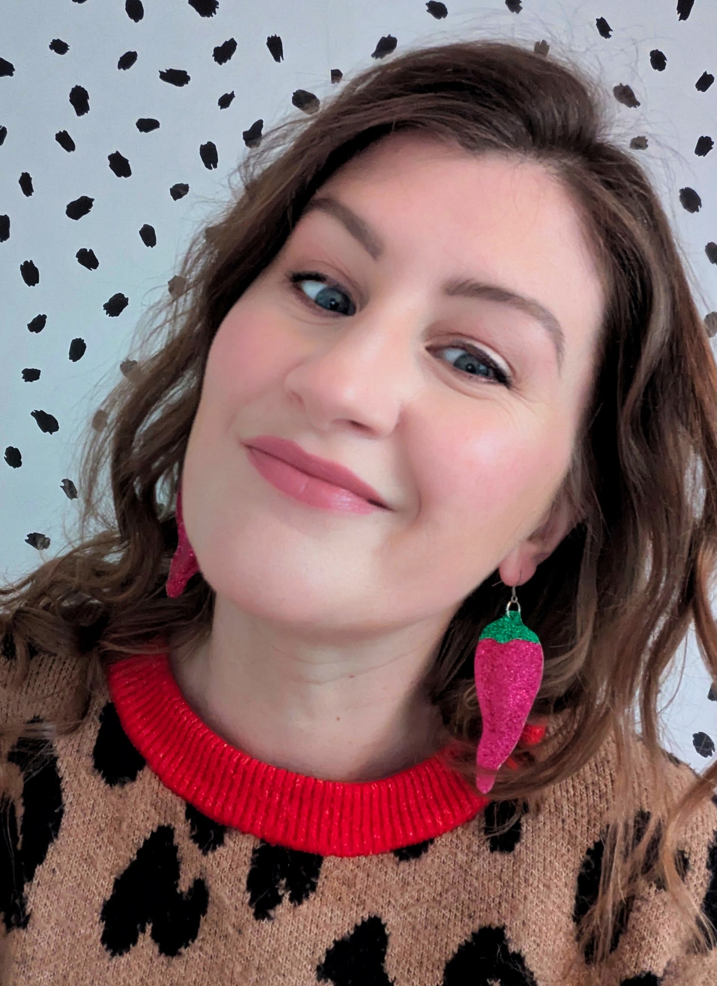 Neurospicy Chilli Pepper Earrings - Hot Pink