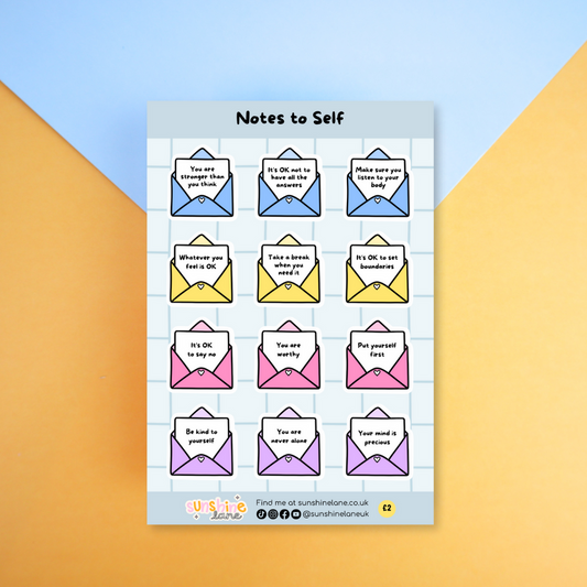 Notes To Self Affirmation Sticker Sheet