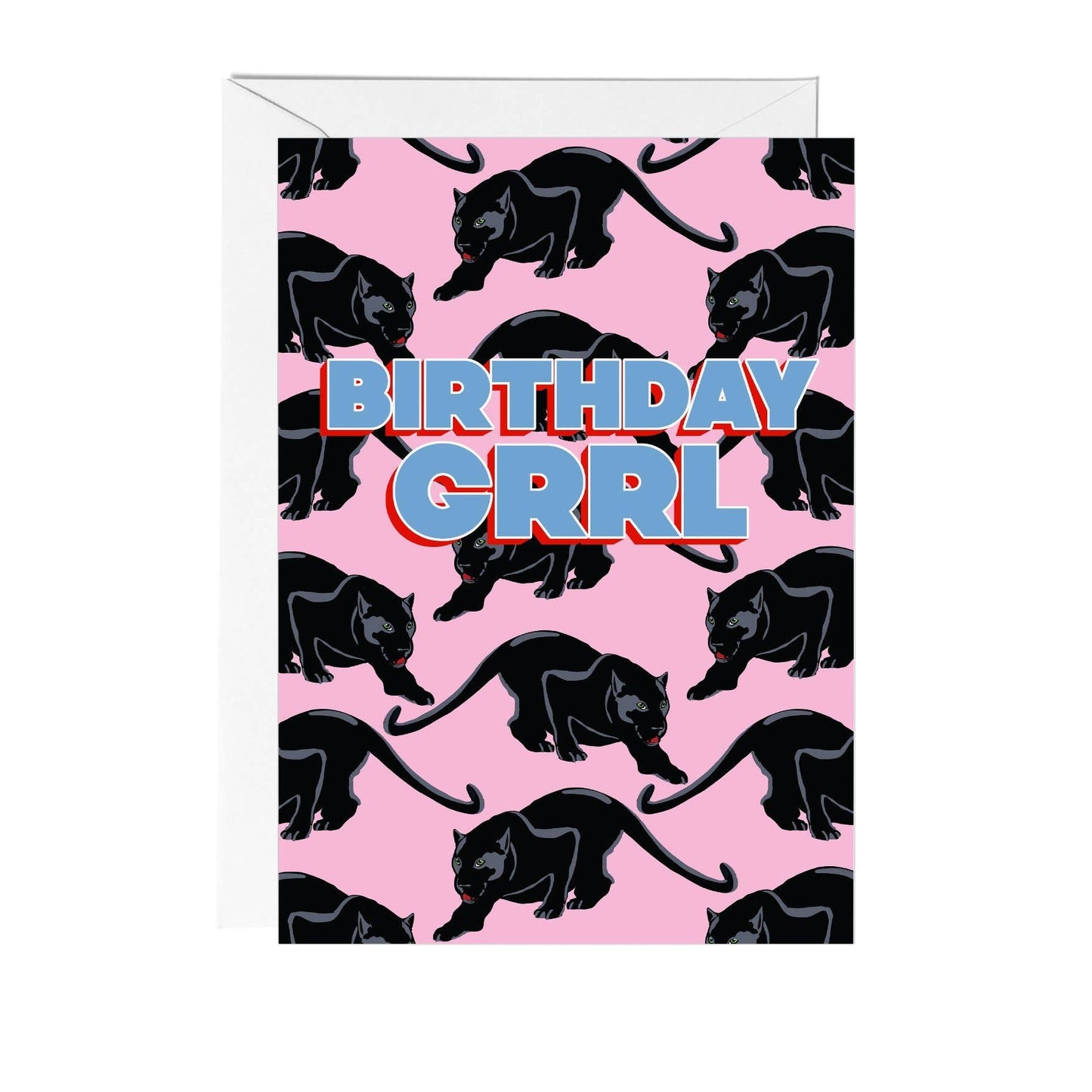 'Birthday Grrl Panther' Greeting Card