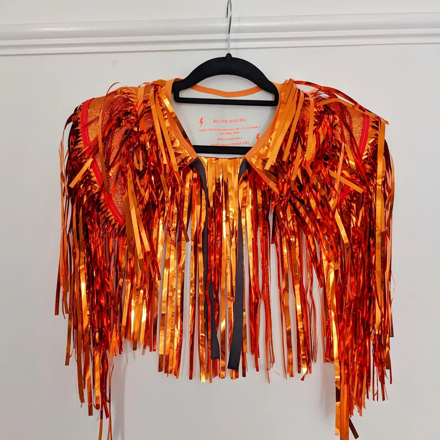 Disco Party Cape - Orange Tinsel