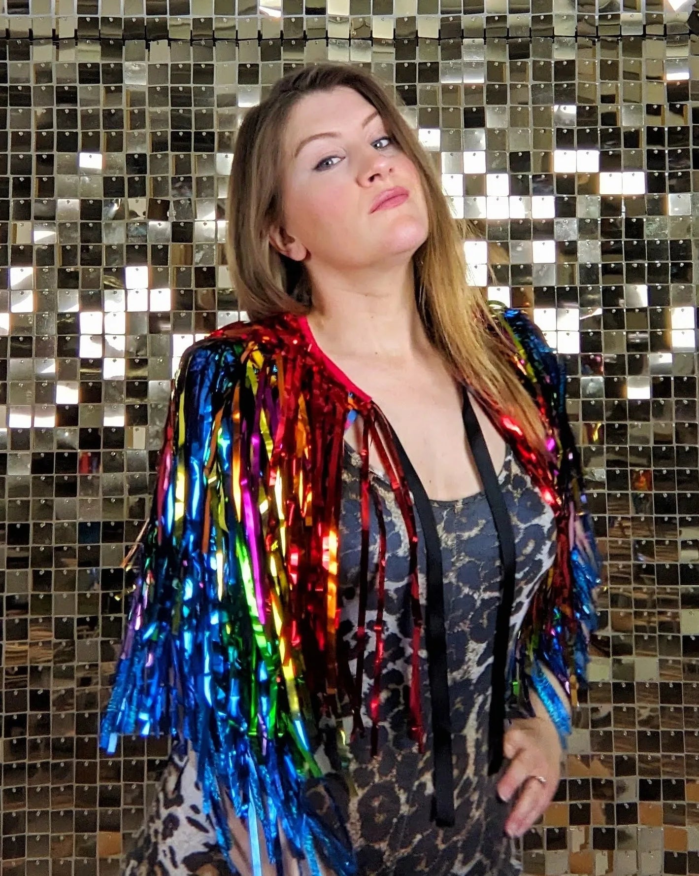 Disco Party Cape - Rainbow Cascade