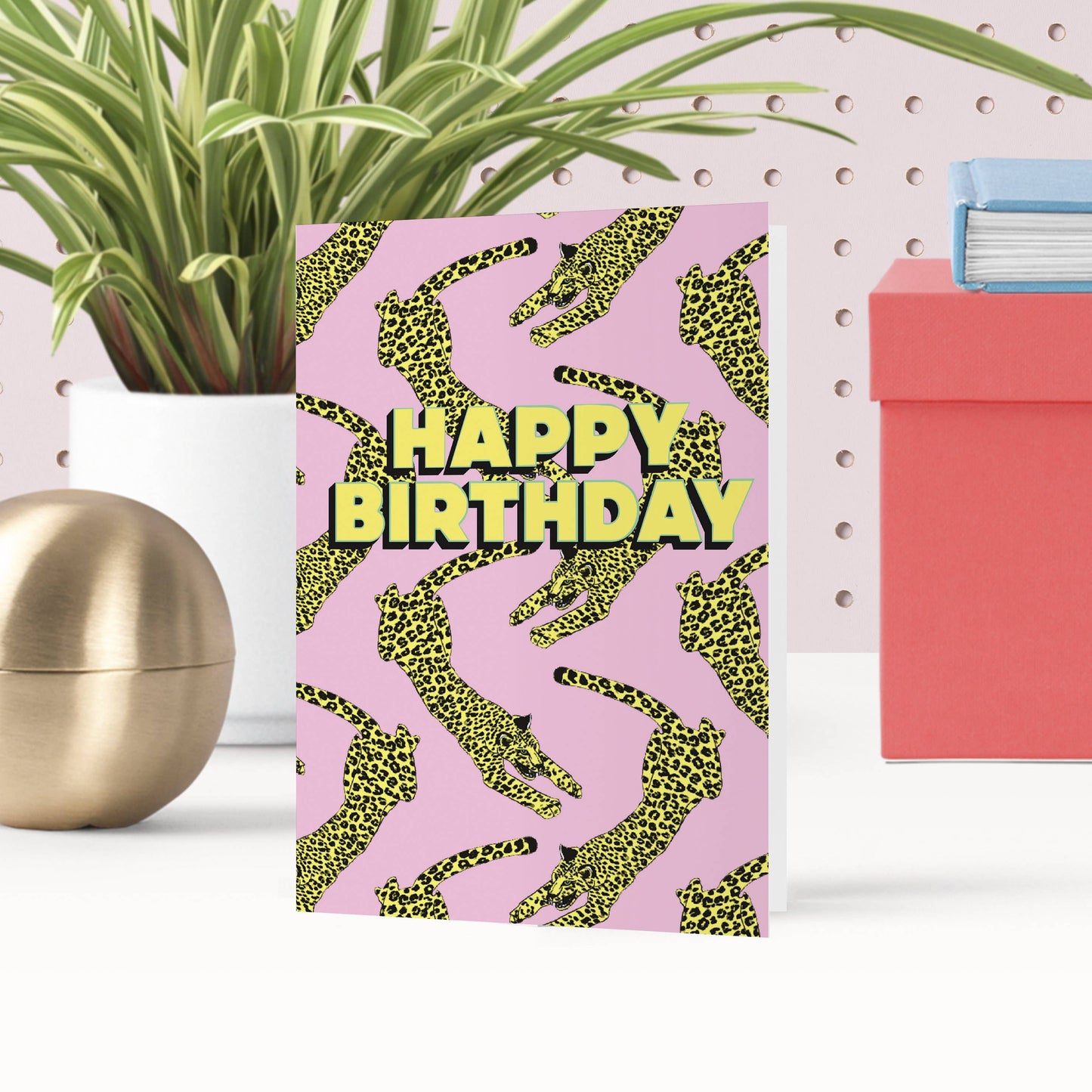 'Happy Birthday Leopard' Greeting Card