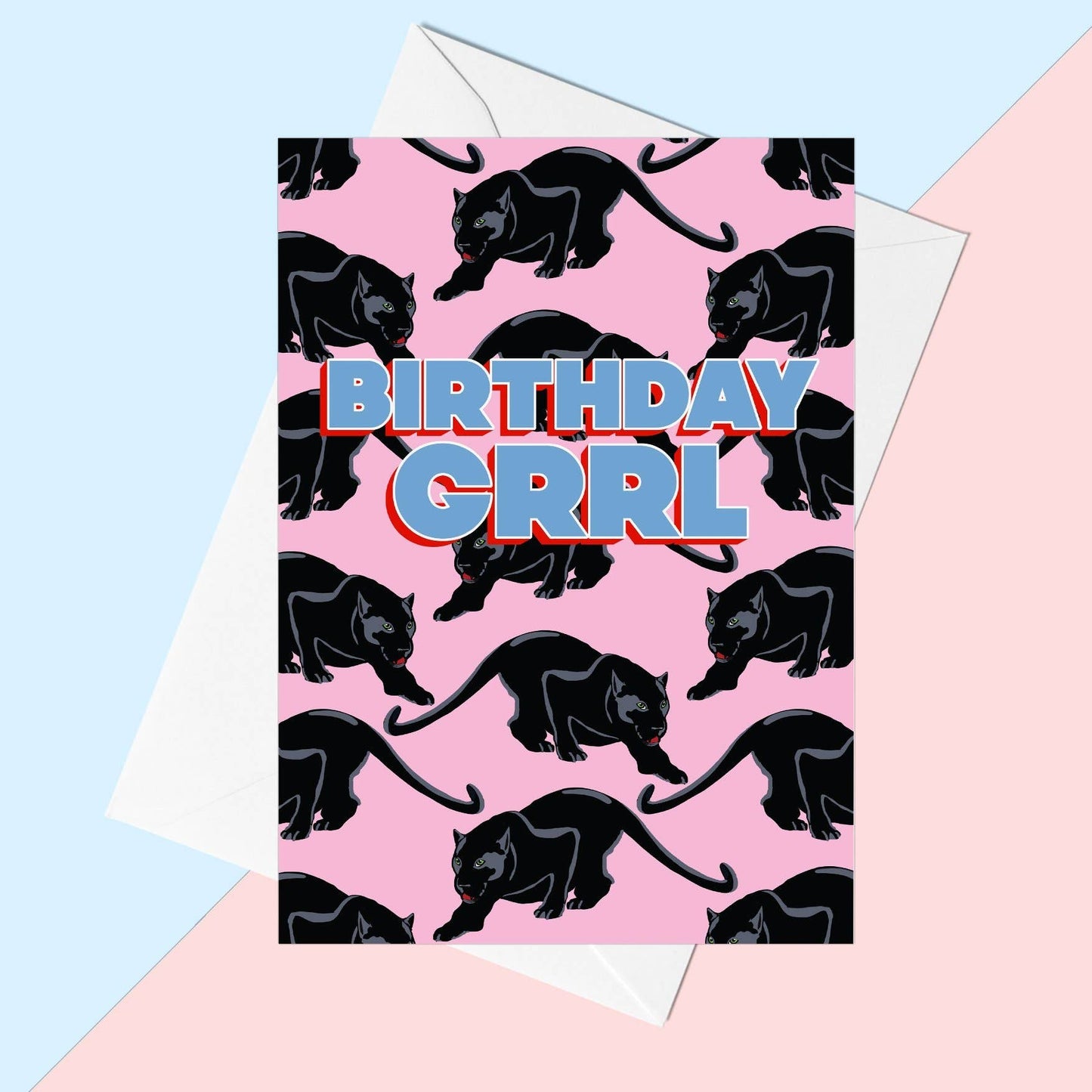 'Birthday Grrl Panther' Greeting Card