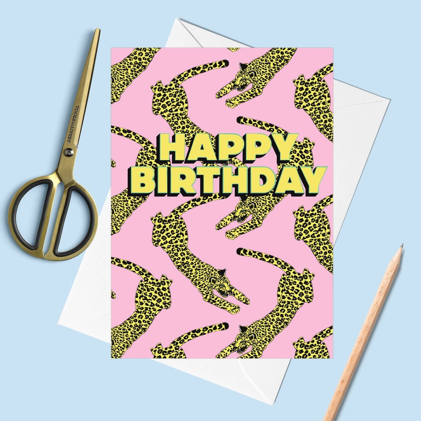 'Happy Birthday Leopard' Greeting Card