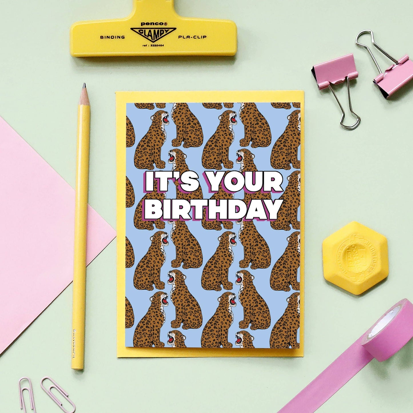 'It's Your Birthday Leopard' Greeting Card