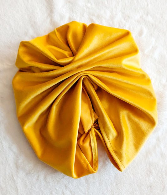 Mustard Yellow Velvet Party Turban