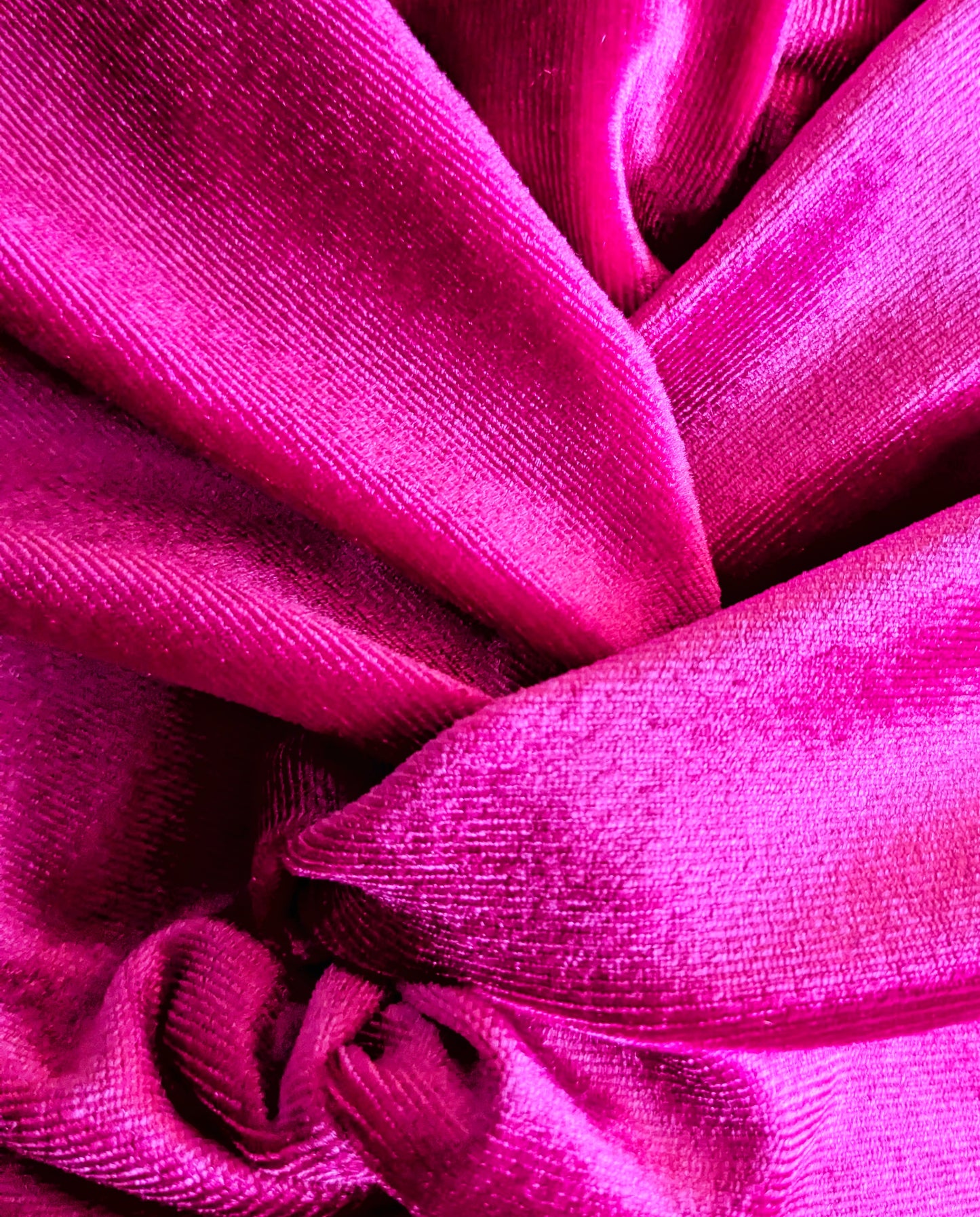 Hot Pink Velour Velvet Gathered Party Turban