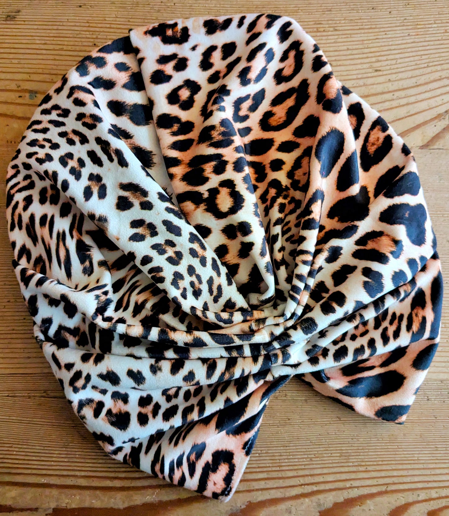 Leopard Print Gathered Party Turban