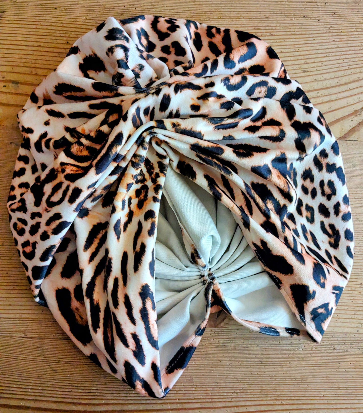 Leopard Print Gathered Party Turban