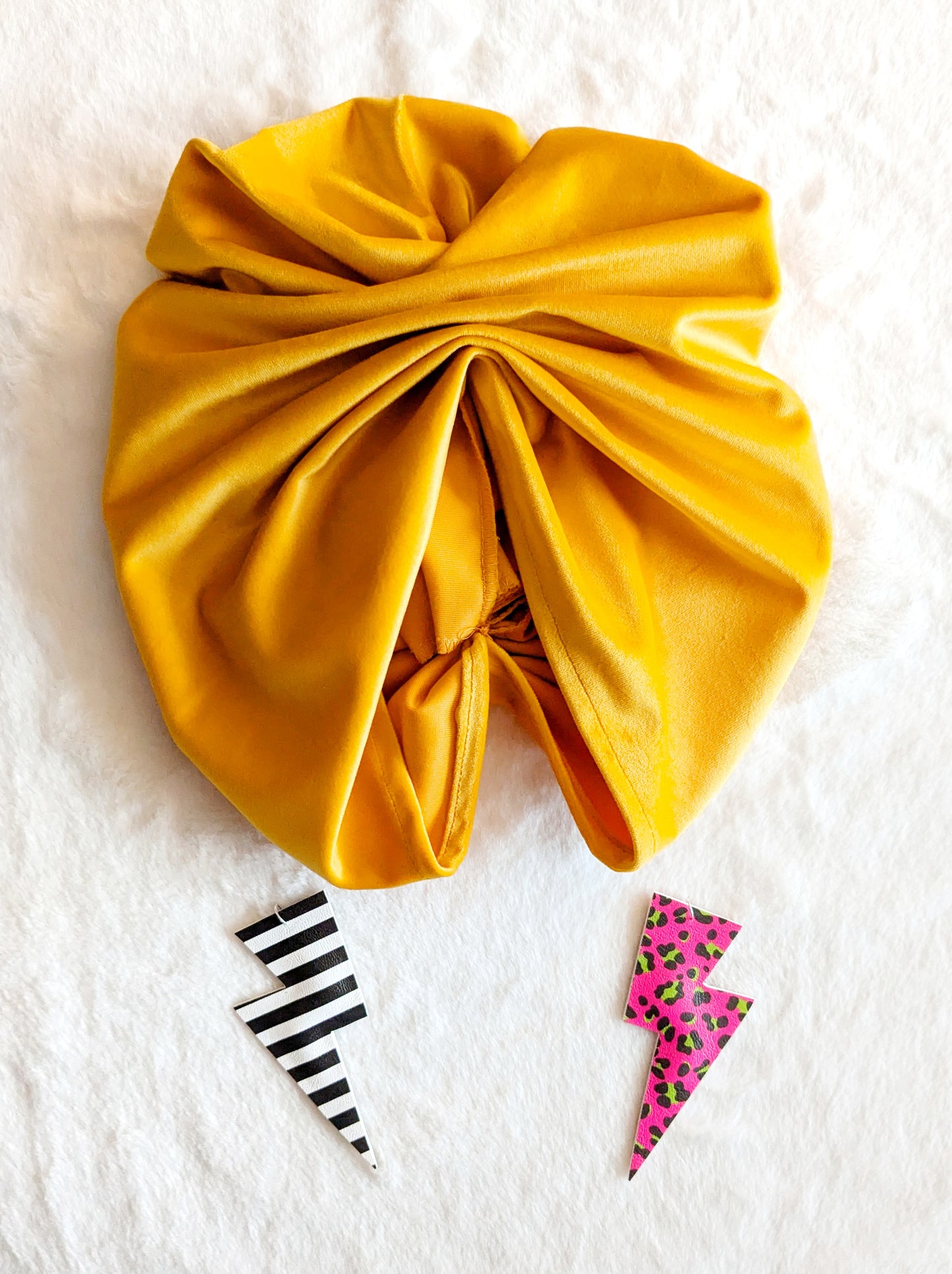 Mustard Yellow Velvet Party Turban