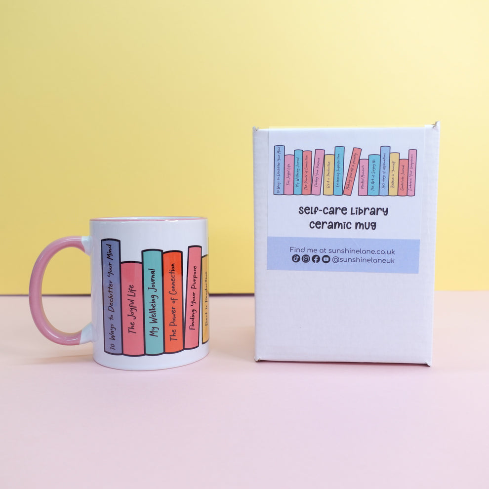 Self-Care Library Ceramic Mug